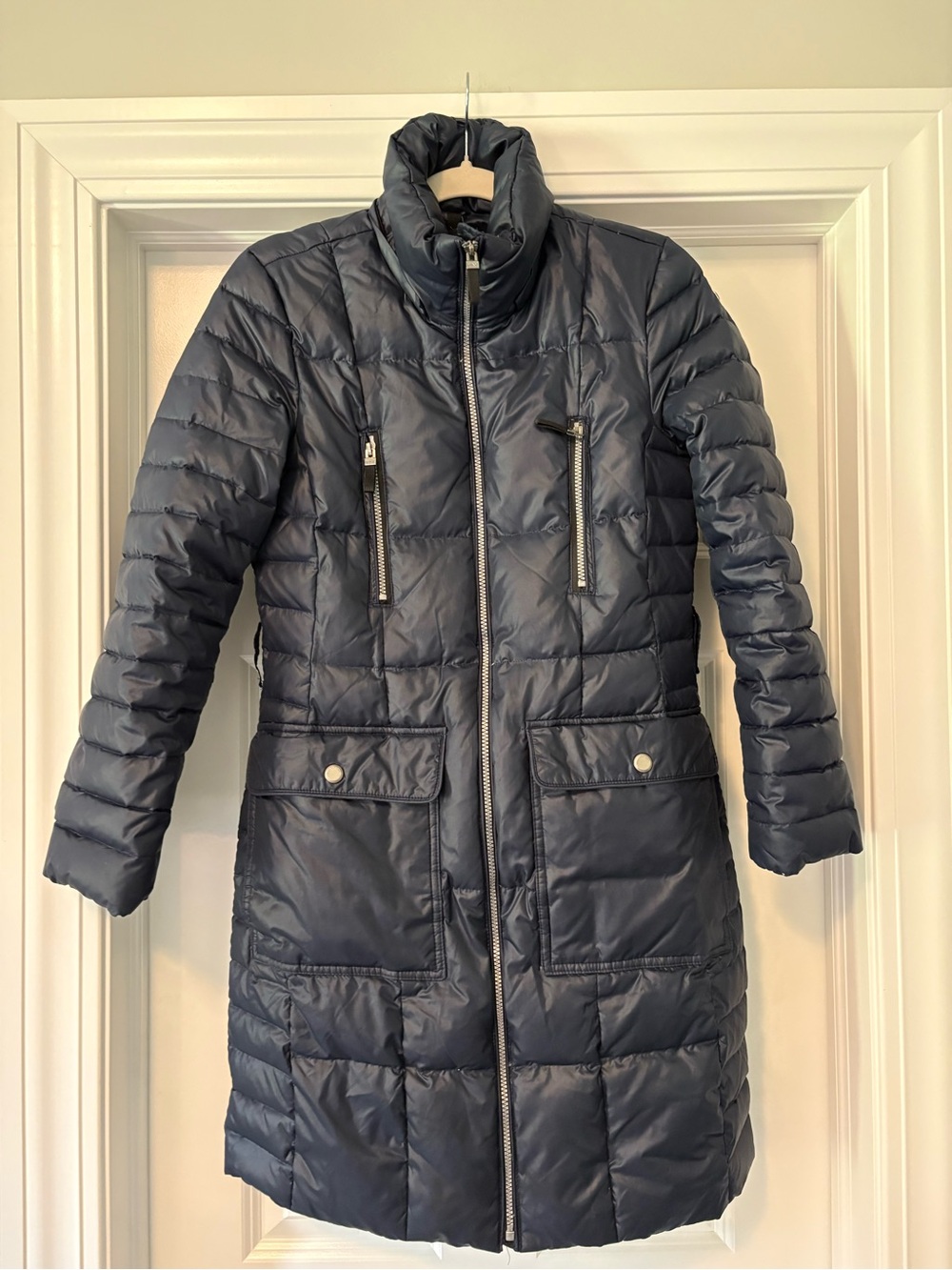 Marc New York Women's Long Quilted Puffer Coat – Navy